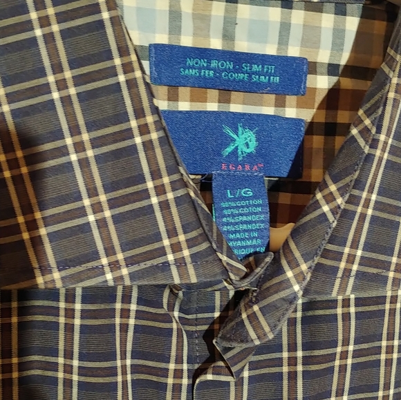 Egara Men’s Large Non Iron Slim Fit Dress Shirt - Picture 2 of 5